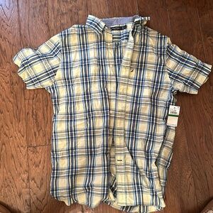 NWT yellow and blue button down